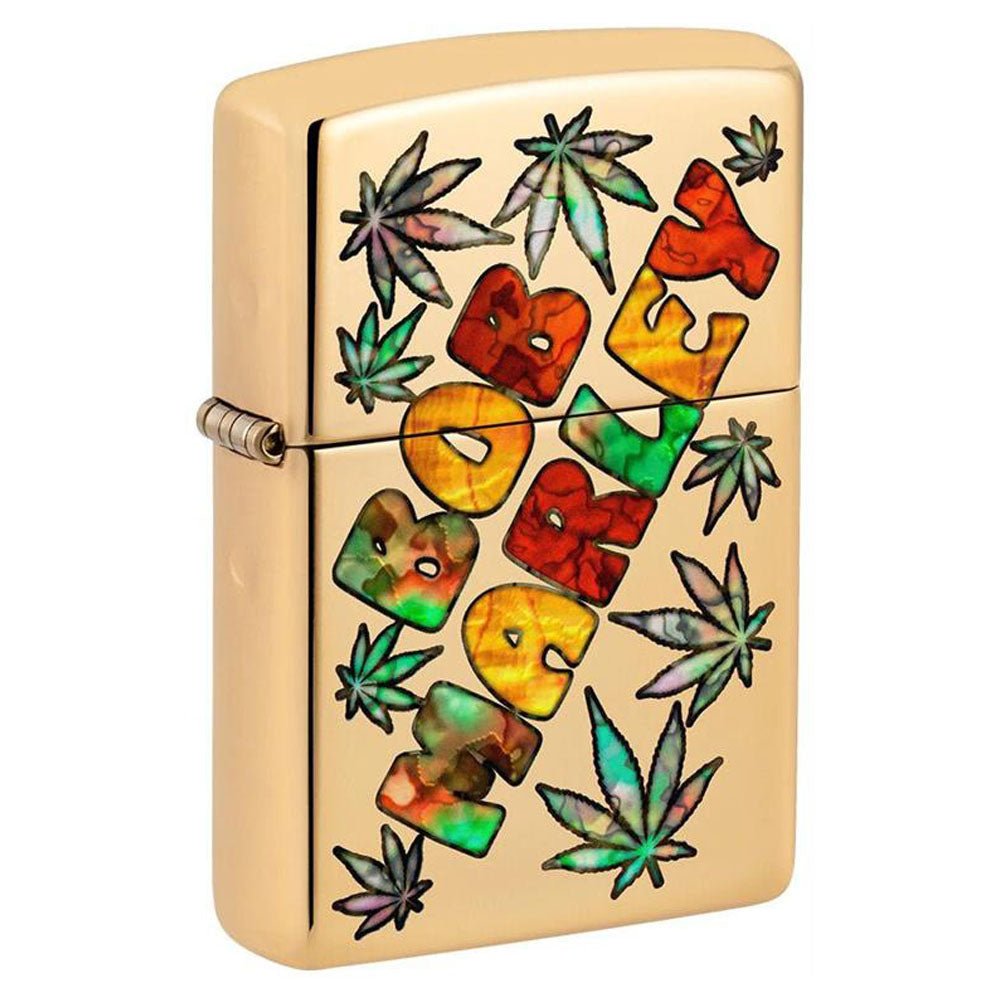 BOB MARLEY ボブマーリー (生誕 80年 ) - Fusion High Polish Brass Zippo Lighter / ライター - PGS